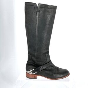 UGG Size 5.5 Black Leather Tall Moto Harness Riding Boots Womens Equestrian